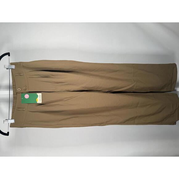 NWT High Waisted Zipper Pocket Shirred Straight Leg Work Pants Size Small - Picture 2 of 12